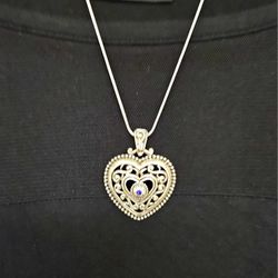 Sterling Silver 20" Chain with Heart Pendant