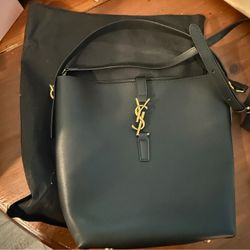 Saint Laurent YSL Black Leather Tote Bag