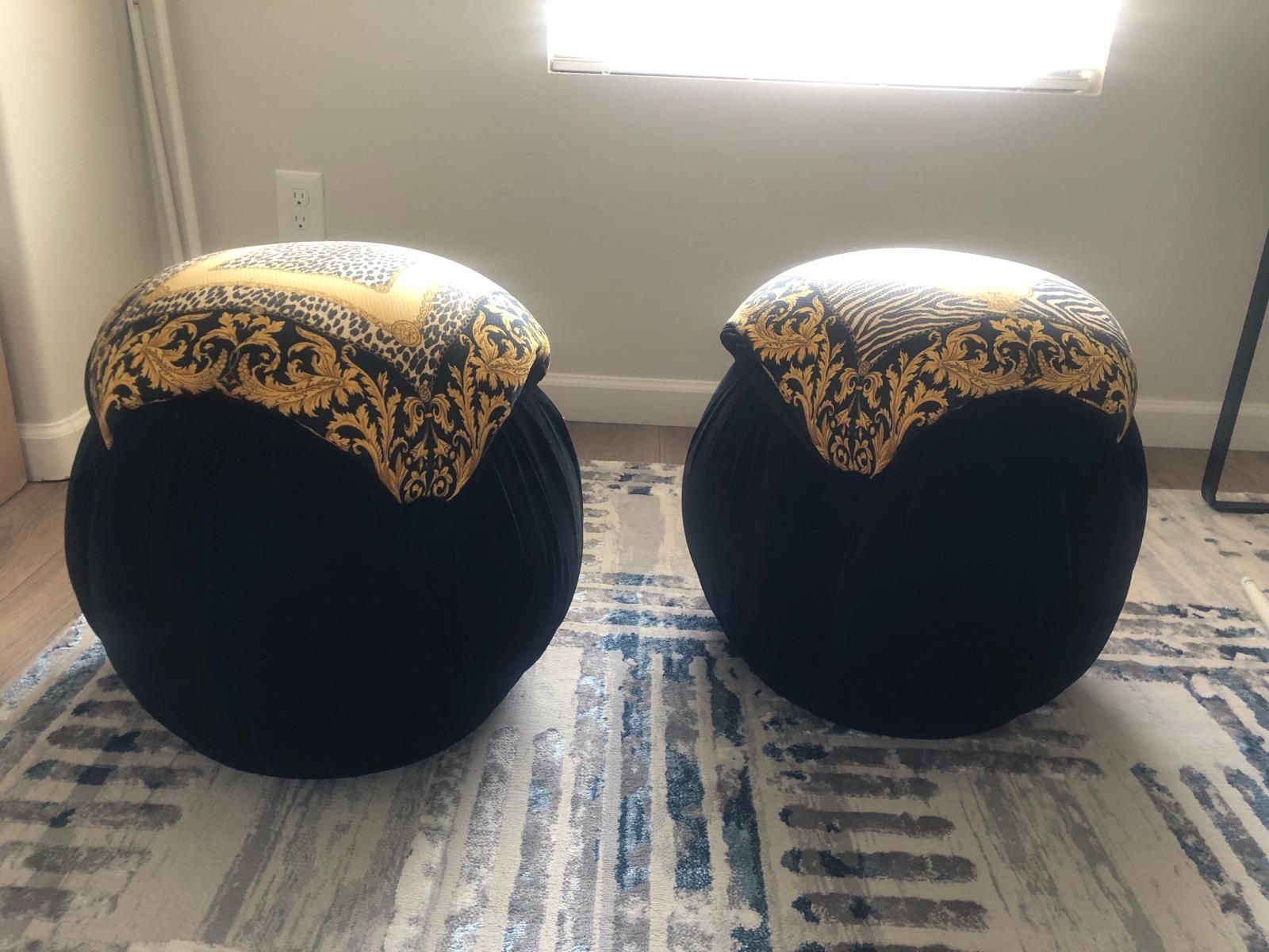 Modern Velvet Ottoman