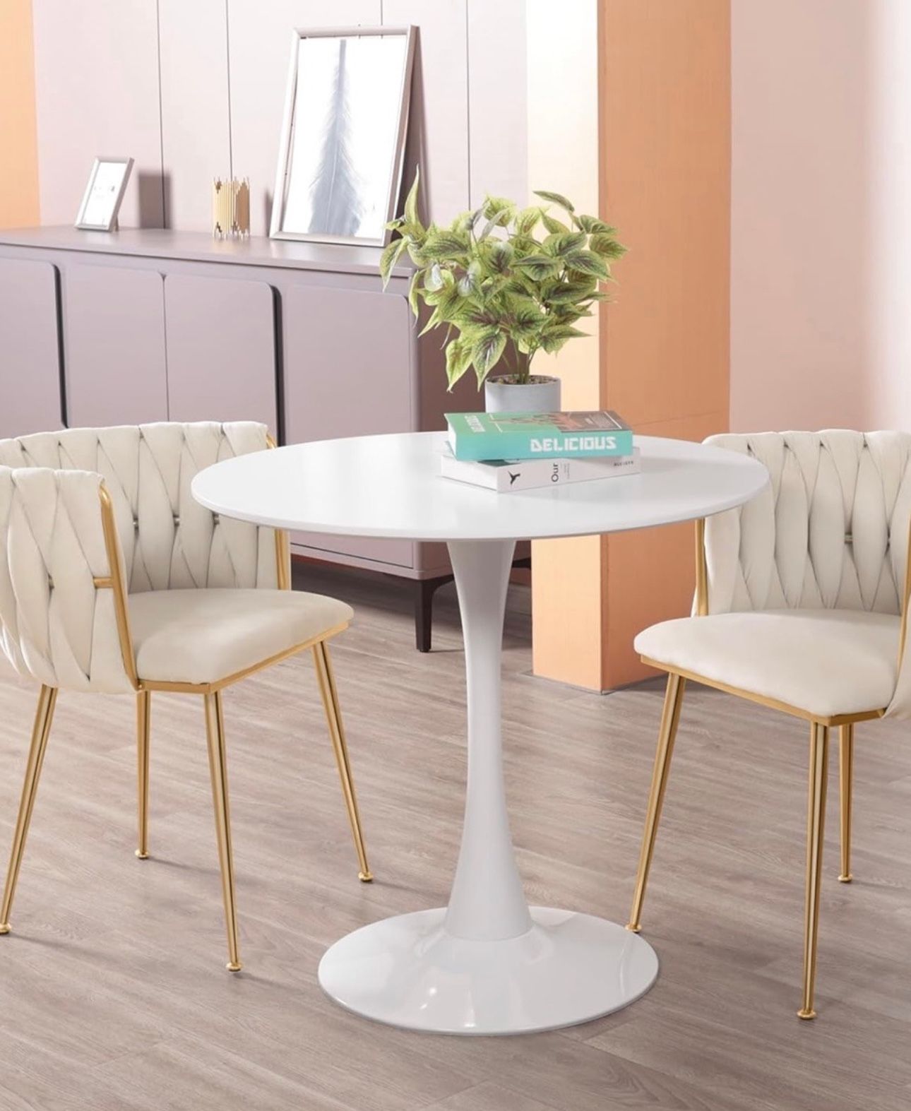 DINING CHAIRS SET of 4 (NEW) Modern Style (packed)