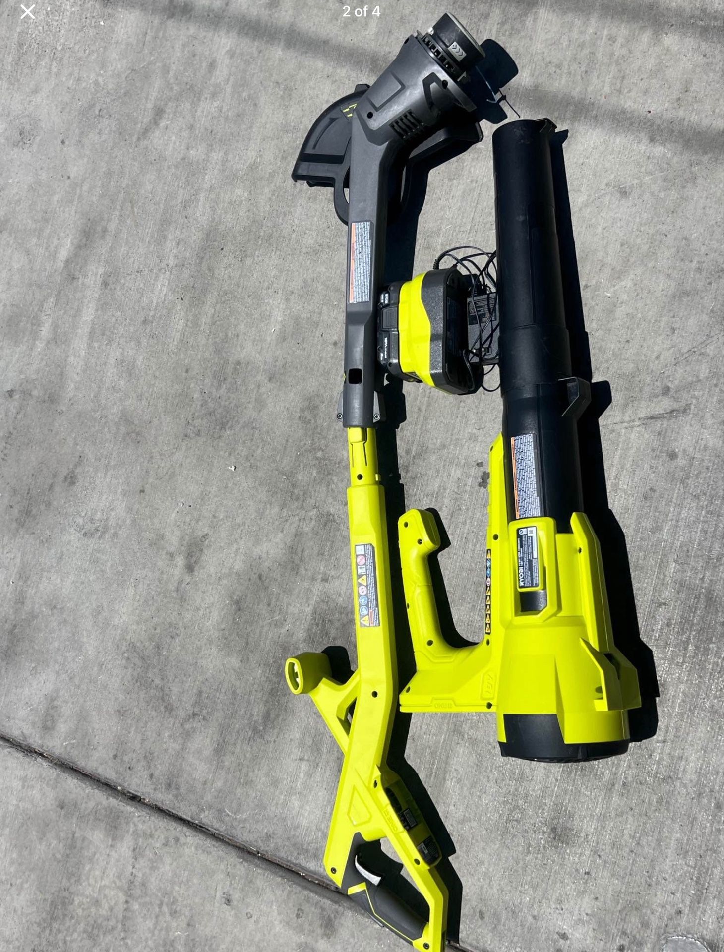 Ryobi 18v Cordless String Trimmer With Blower And Battery And Charger