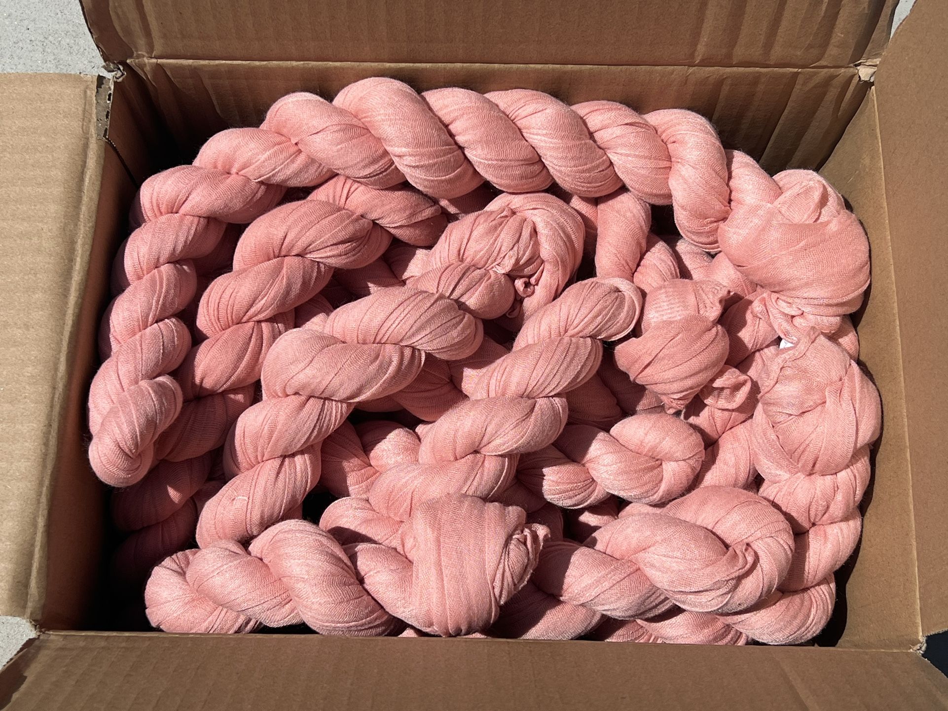 5 Long 10ft Peachy Pink Cheesecloth Table Runners