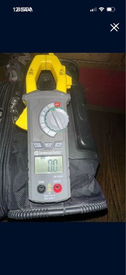 Commercial eletric clamp meter works great load leads asking 25