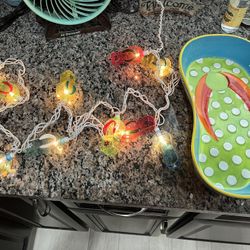 Flip-Flop Lights And Ceramic Platter