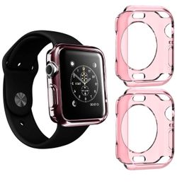 136. Compatible with Apple Watch Case iWatch 40mm Series 4, Jinxtech 2 Packs Soft TPU Shockproof Case Cover Bumper Protector (40mm)(Pink)