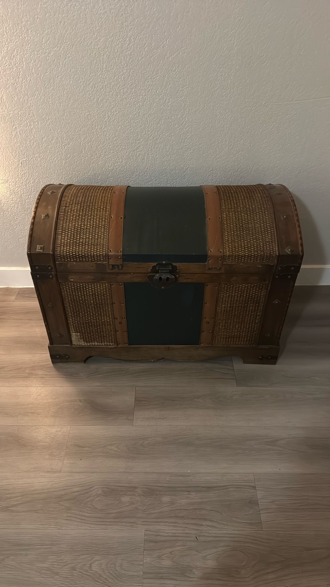 Wood And Leather Chest 