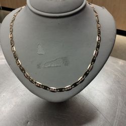 Link Necklace 14k Tri -Color