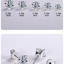 5mm Moissanite earrings - READ DESCRIPTION 