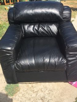 Black leather couch