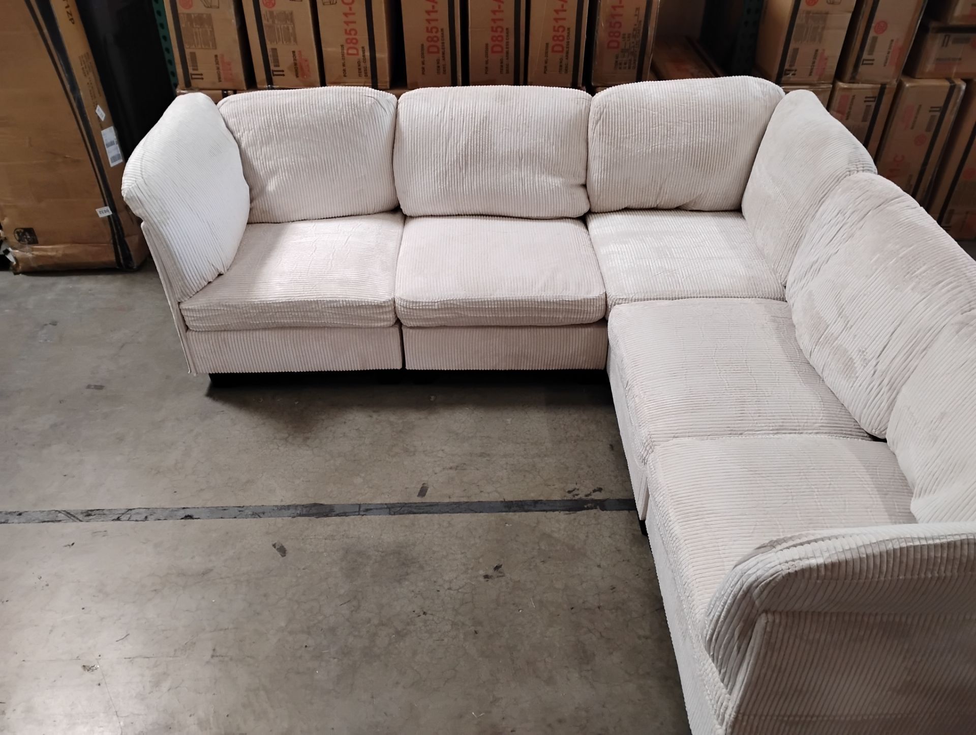 NEW Oversized Corduroy Sectional Sofa - Ultra Soft Cream
