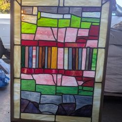 Stain Glass Framed 25  1/2 W By 34 1/2 H