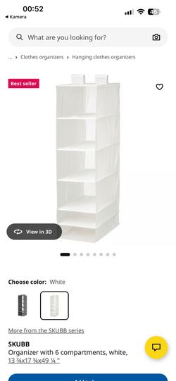 SKUBB organizer with 6 compartments, white, 13 ¾x17 ¾x4….