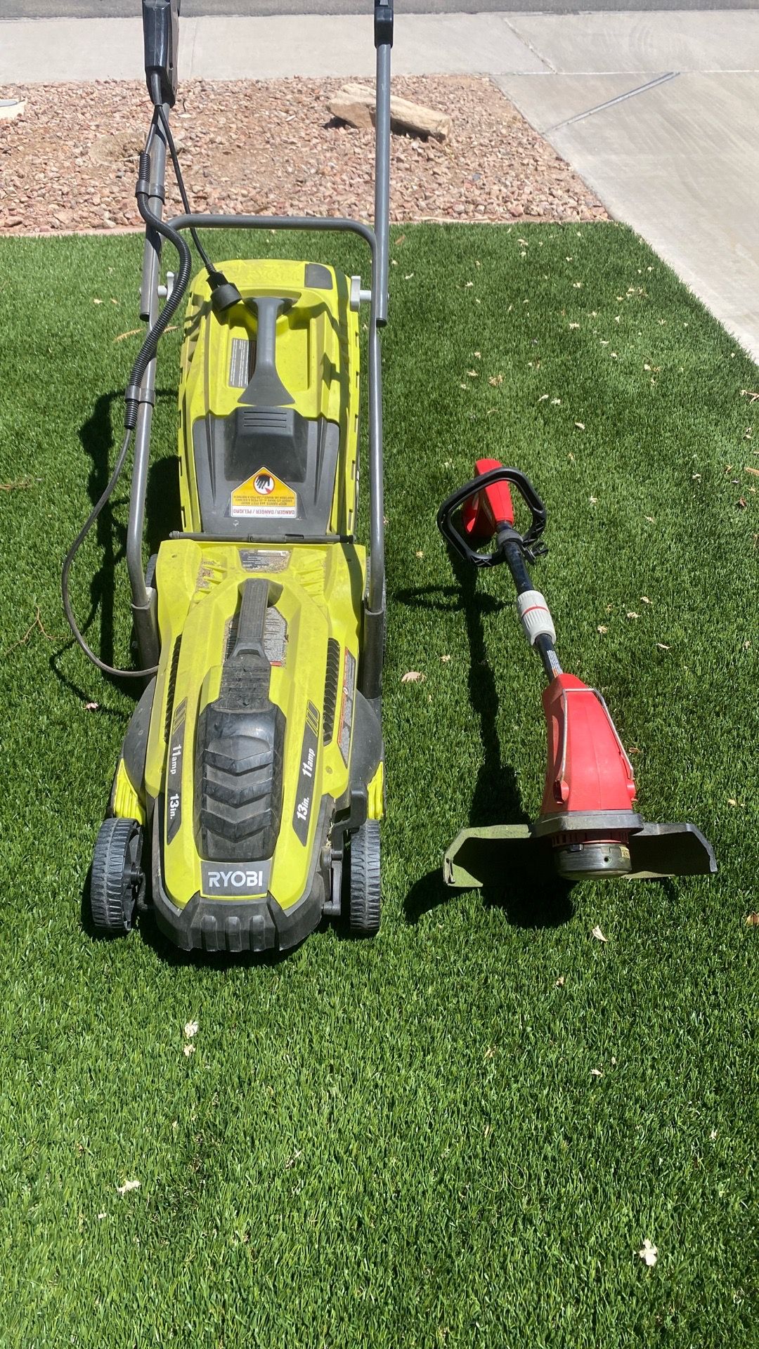 Ryobi mower and Homelite weed eater