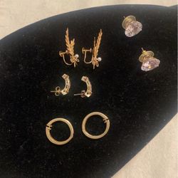 Real Gold Earrings Whit Brillants And Diamonds