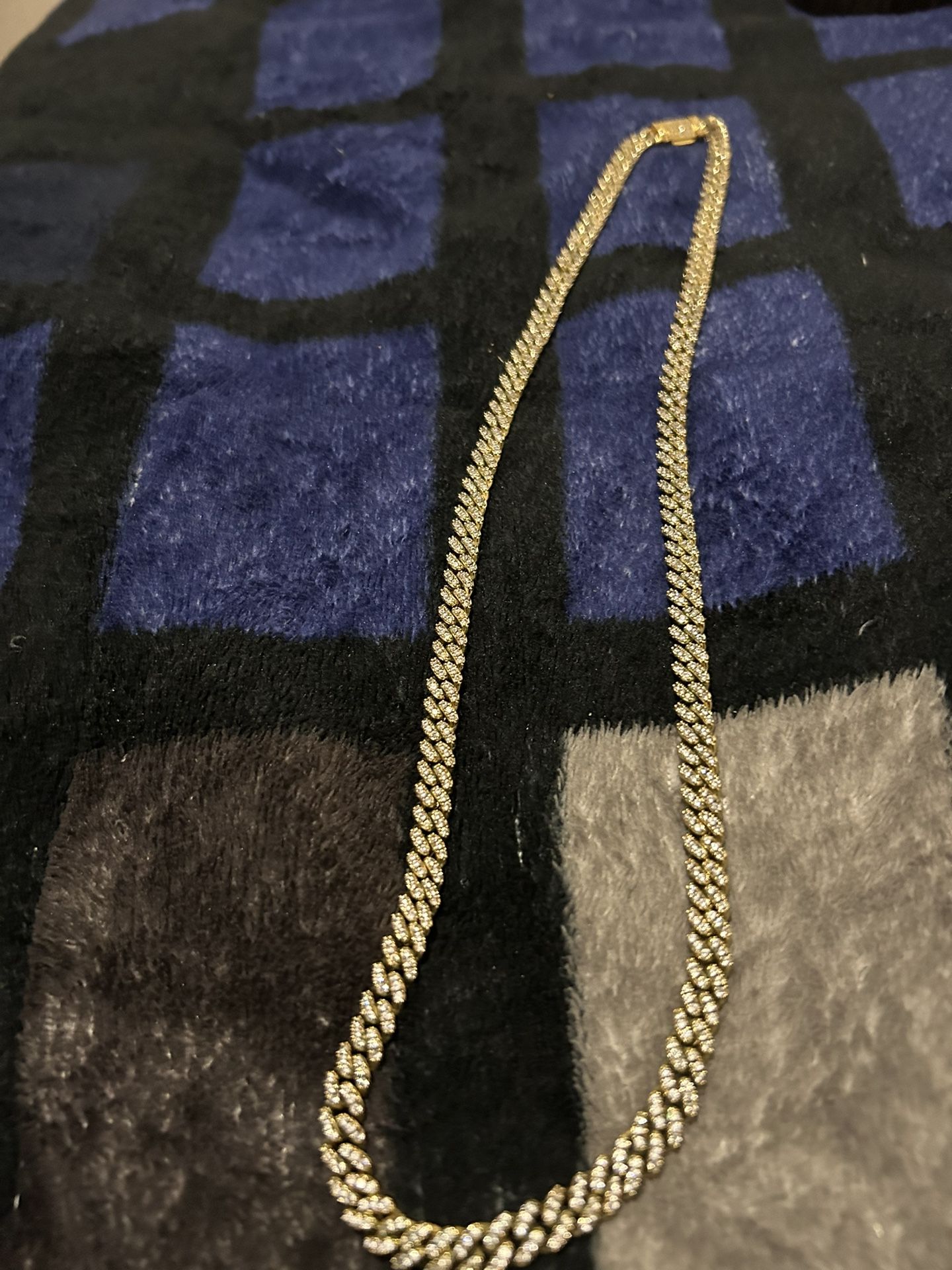 14k Gold Plated Men’s Cuban With Cubic zirconium 