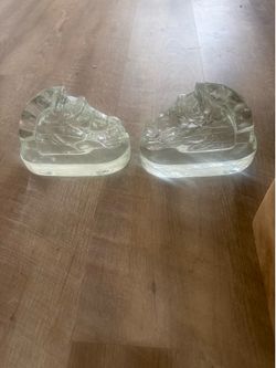 Vintage glass horse bookends