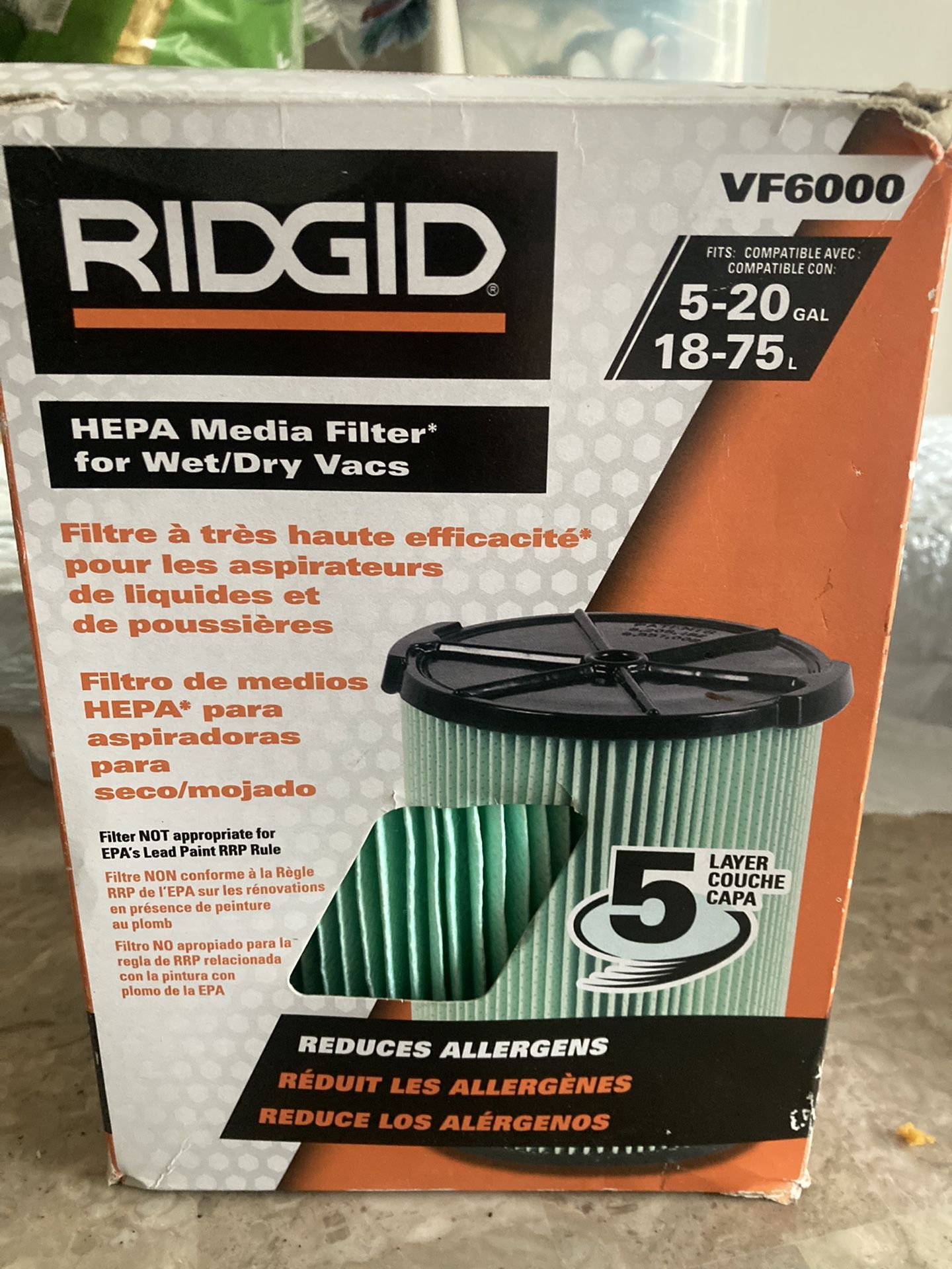 Ridgid HEPA Media Filter