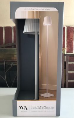(NEW) (1 AVAILABLE) W&A HOME DECOR NEW YORK FLUTED METAL ADJUSTABLE PORTABLE FLOOR LAMP