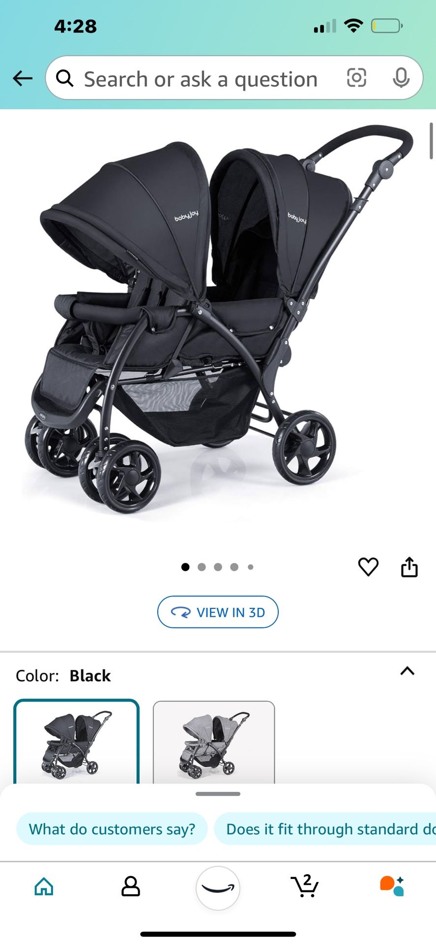 BabyJoy Double Stroller