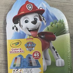 New ~ Crayola Paw Patrol Color & Sticker Kit - OVER 45 PIECES  Markers, Coloring Pages