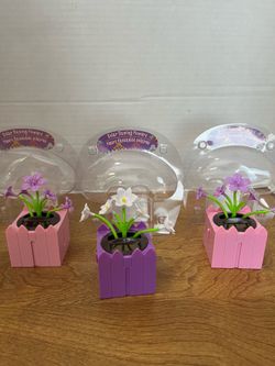 NEW Lavender Solar Flowers Pink Base & White Solar Flowers Purple Base