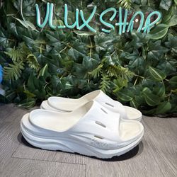Hoka Ora Recovery Slide 3 Men's Size 8 Women 10 White Slip On Comfort Sandals