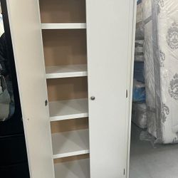Tall White Closet With Shelves