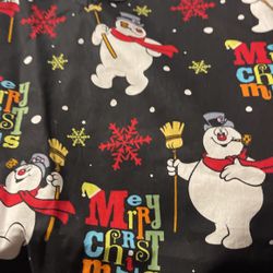 Frost Snowman Christmas Scrub Top