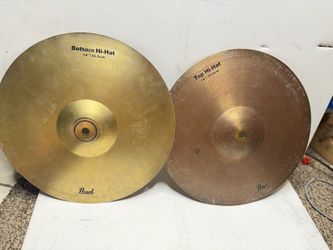 A pair of 14-inch (35.5 cm) hi-hat cymbals from the renowned