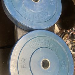 Set Of Olympic Kilo flex 45 Lb Bumper plates 90lb total 