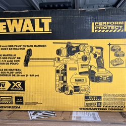 Dewalt 20-volt MAX XR Brushless 1-in. Sds Plus L-Shape Rotary Hammer W/ Onboard Extractor & (2) 20-volt 5.0 Ah Batteries 🔋 & Charger 🔌 (NEW )