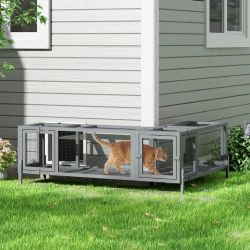 Cat Tunnel, 92''L Extendable Outdoor Wooden Cat Tunnel, NEW