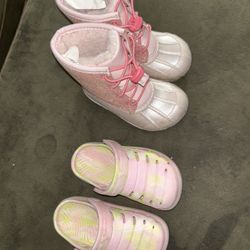 Size 7 Toddler “Crocs” & Boots 