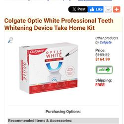 Colgate Optic White Professional Take Home Teeth Whitening Kit 