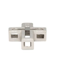 Mens Women's 18k White Gold Cross Pendant 5.8g #31701