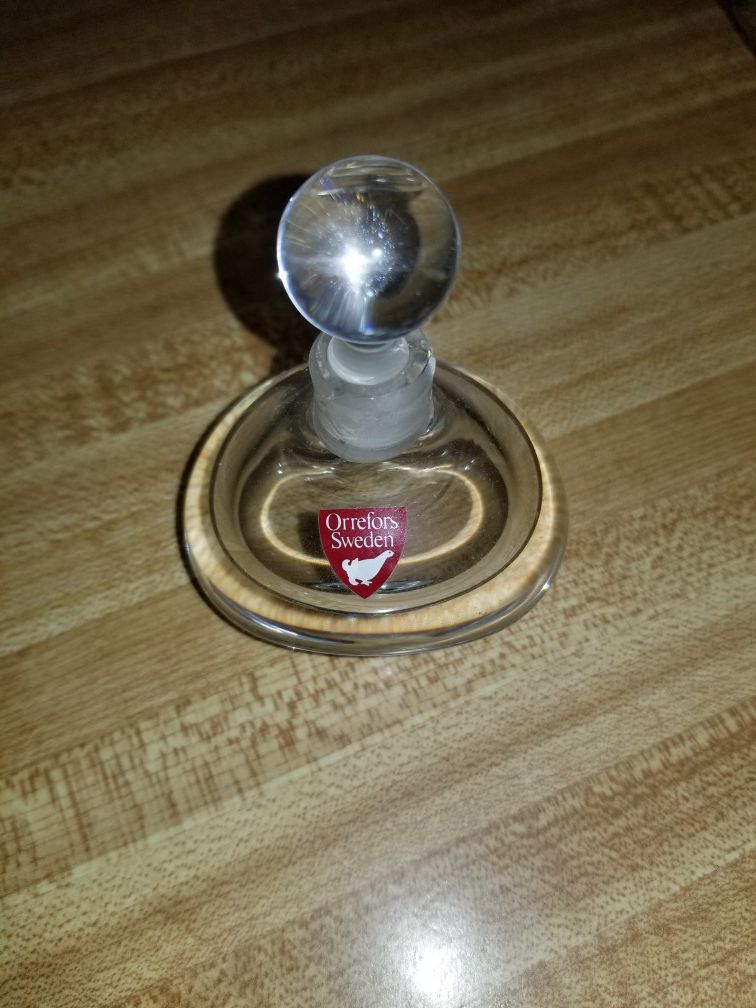 Vintage Orrefors Sweden Glass Perfume Bottle