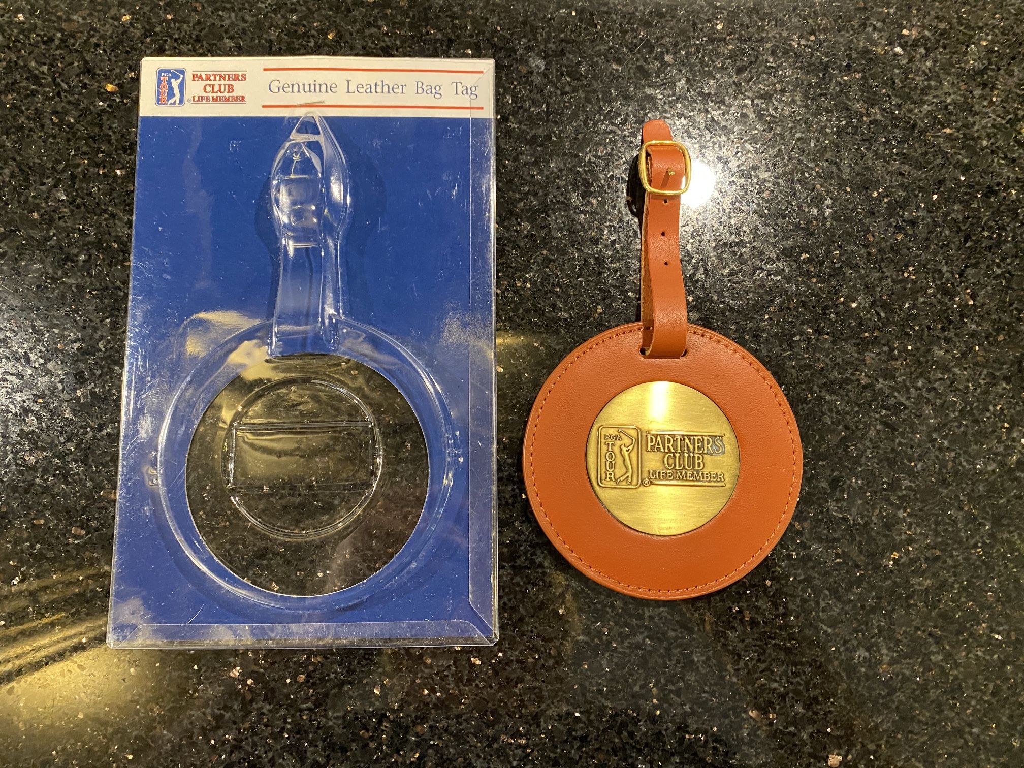 PGA Tour Partners Club Life Member Leather Bag Tag Brand NEW