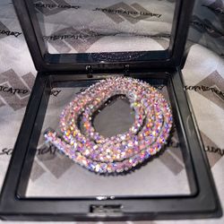 Moissanite Pink Tennis Chain 