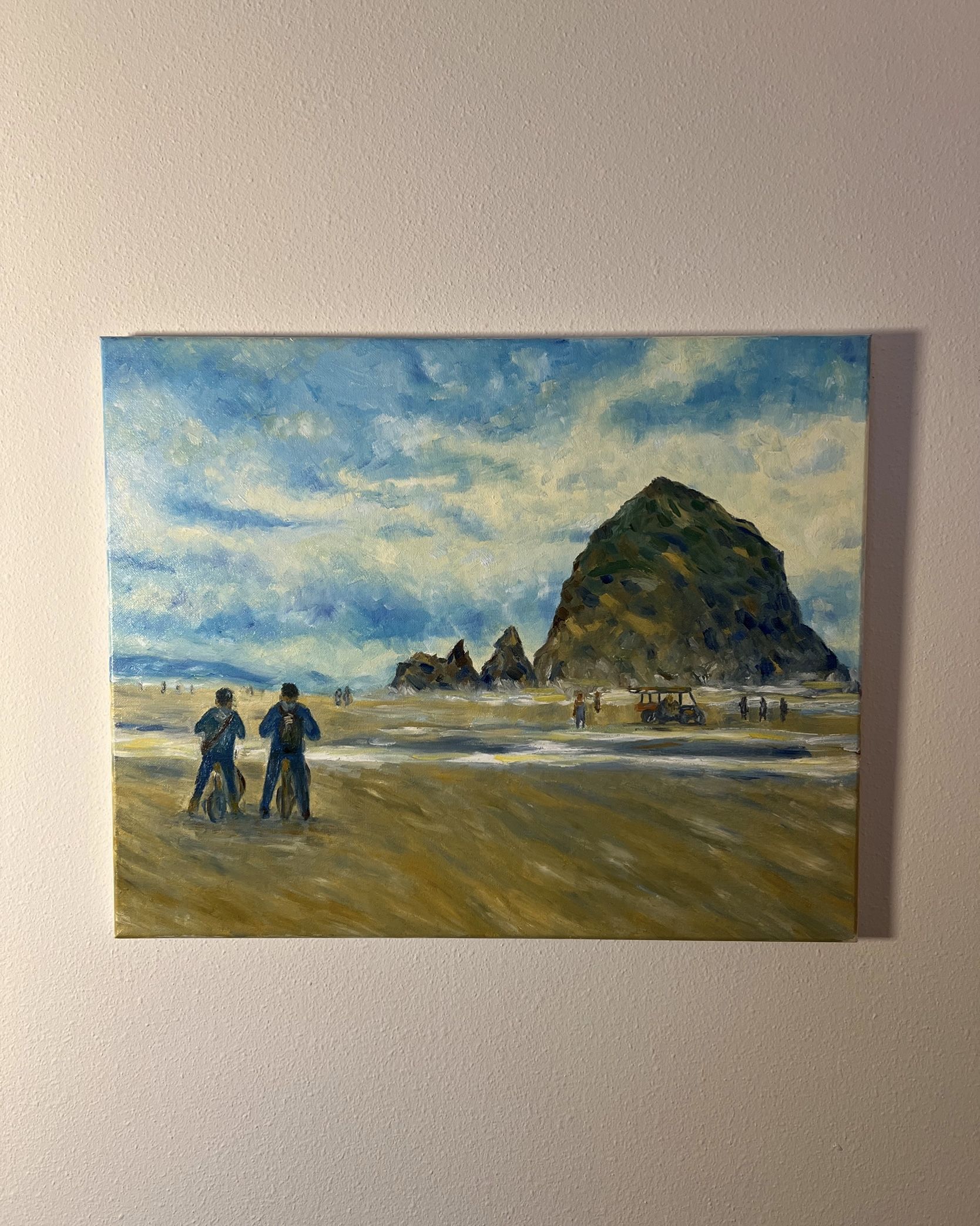 Original impressionistic oil painting of Cannon Beach, 16x20 on canvas
