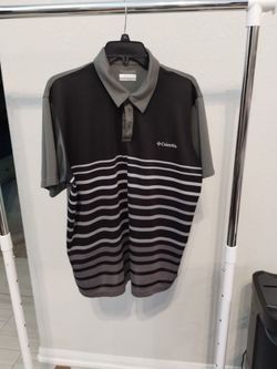 black and grey, Columbia men's polo shirt, Advance evaporation, omni-wick, size XL