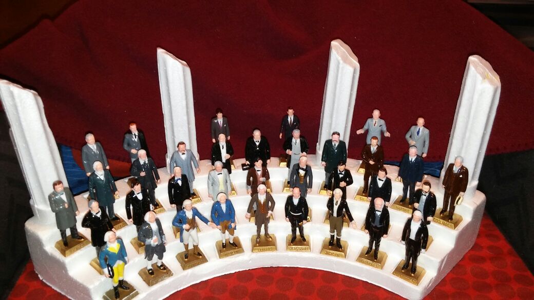 1960's Marx U.S. President Figures Set including display stand