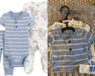 New Carter's 3 Pc Onesie, Pant, Sleeper - Boy - Multiple Sizes Available