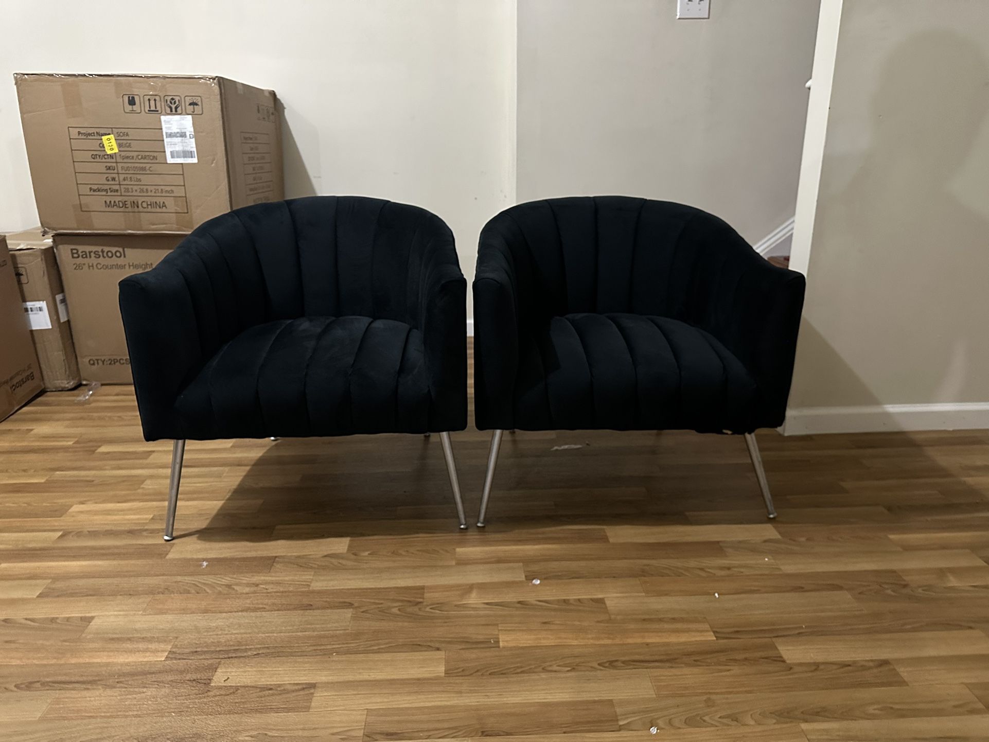 Black Velvet Accent Chairs
