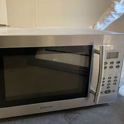 silver microwave 