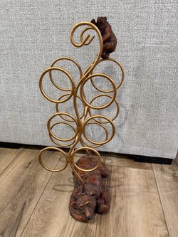 Vintage Resin & Metal 6-bottle Tabletop Wine Rack Manufactured by Dezine
