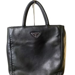 Pre-owned Prada Tessuto Leather Handle Bag  