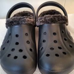 NWOT Crocs Baya Lined Clogs Black M5 W7 Unisex Relaxed Fit