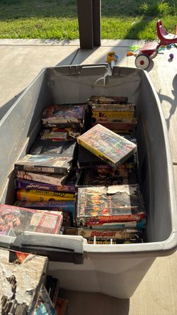 Big bin full of vhs movies