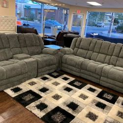 Reclining Sofa And Love Seat In Stock For Immediate Delivery 