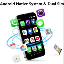 New In Box Mini Phone World's Smallest3.0"HD Touch Screen Mini Smartphone Unlocked Android Compact Mobile Phone for Kids&Students Cell Phone wih Quad-